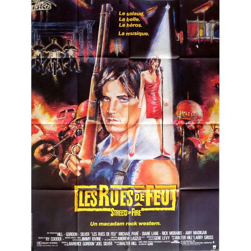 LES RUES DE FEU Affiche de film  120x160 cm - 1984 - Michael Paré, Walter Hill