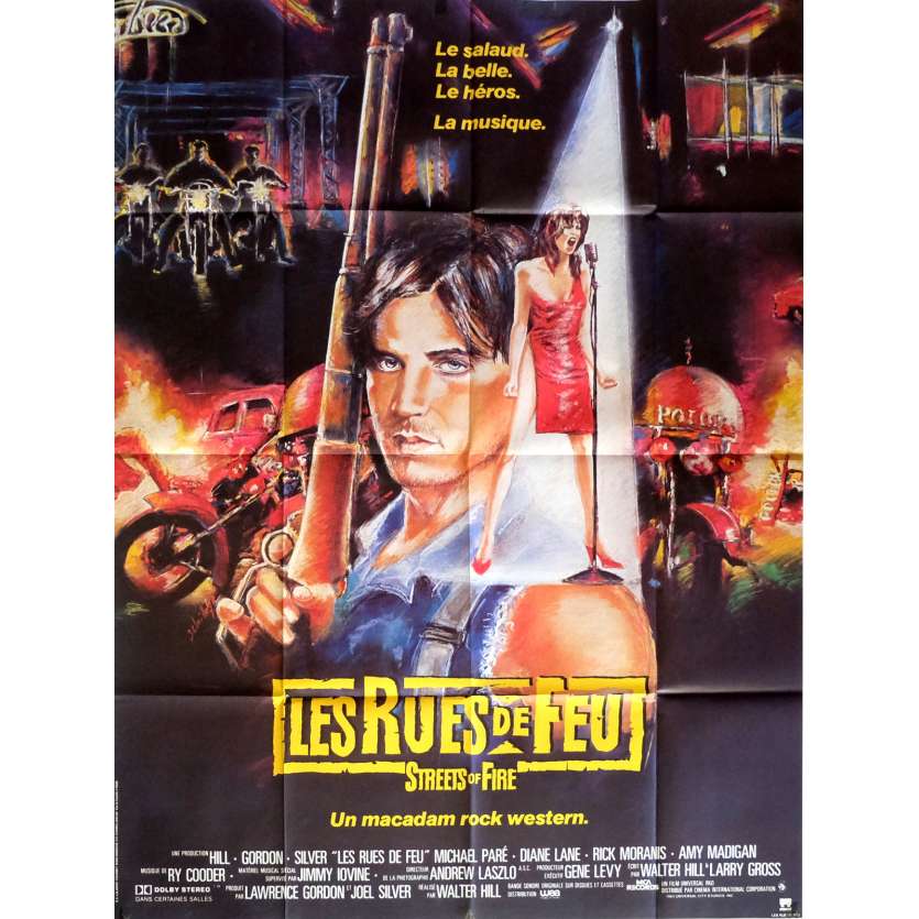 LES RUES DE FEU Affiche de film 120x160 cm - 1984 - Michael Paré, Walter Hill