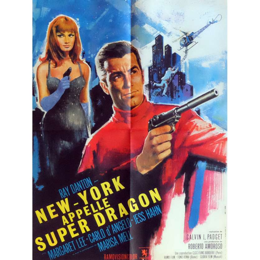 SECRET AGENT SUPER DRAGON Movie Poster  23x32 in. French - 1966 - Giorgio Ferroni, Ray Danton