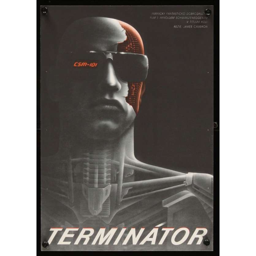 TERMINATOR Czech 11x16 '84 best different art of cyborg Arnold Schwarzenegger by Pecak!