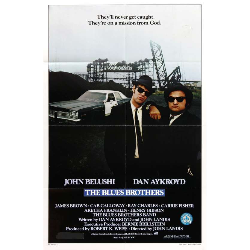 BLUES BROTHERS Original Movie Poster '80 John Belushi, Dan Aykroyd 