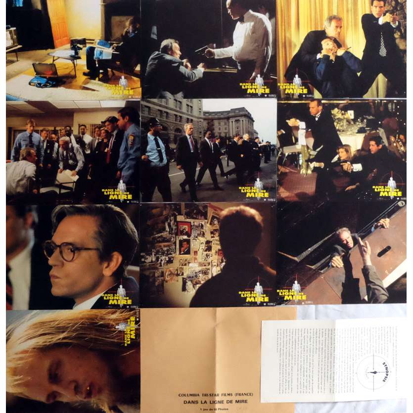 IN THE LINE OF FIRE Lobby Cards x10 9x12 in. French - 1993 - Wolfgang Petersen, Clint Eastwood