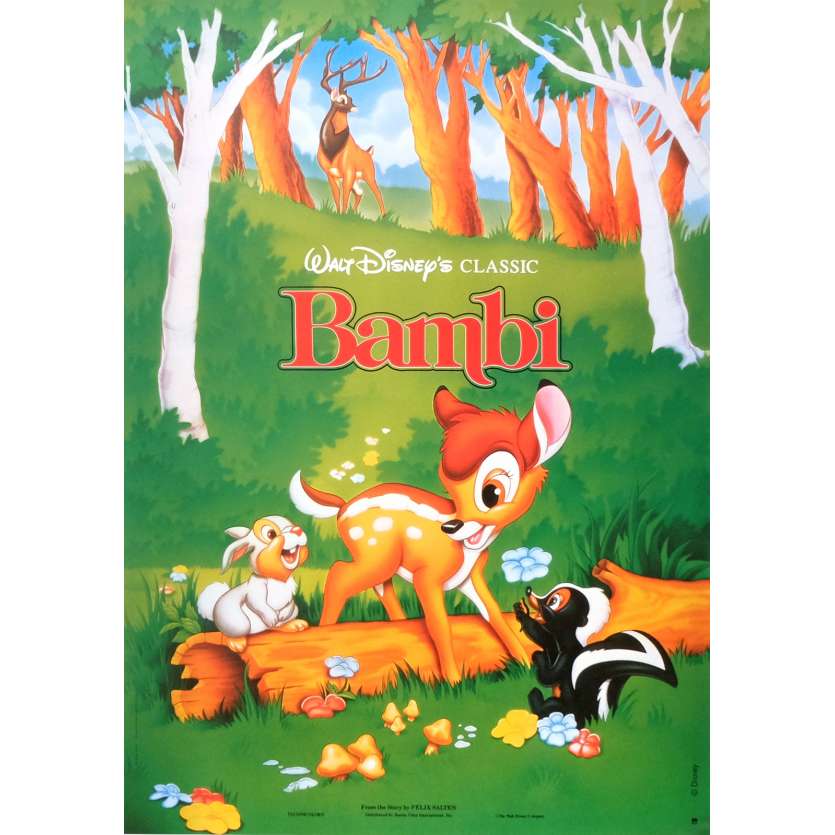 BAMBI Affiche de film 40x60 cm - R1980 - Hardie Albright, Walt Disney