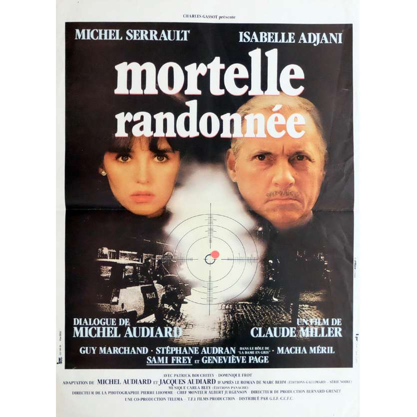 MORTELLE RANDONNEE Affiche de film 40x60 - 1983 - Isabelle Adjani, Claude Miller