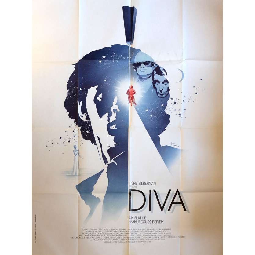 DIVA Affiche de film 120x160 cm - 1981 - Jean-Hugues Anglade, Jean-Jacques Beineix