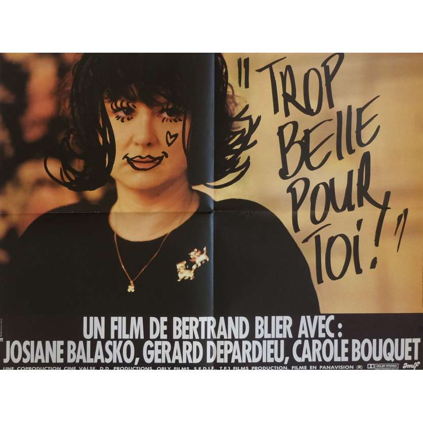 TOO BEAUTIFUL FOR YOU Movie Poster 23x32 in. French - 1989 - Bertrand Blier, Gérard Depardieu