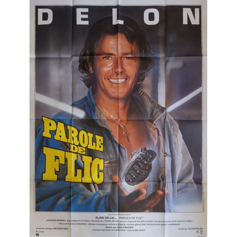 PAROLE DE FLIC Affiche de film 120x160 cm - 1985 - Alain Delon, José Pinheiro