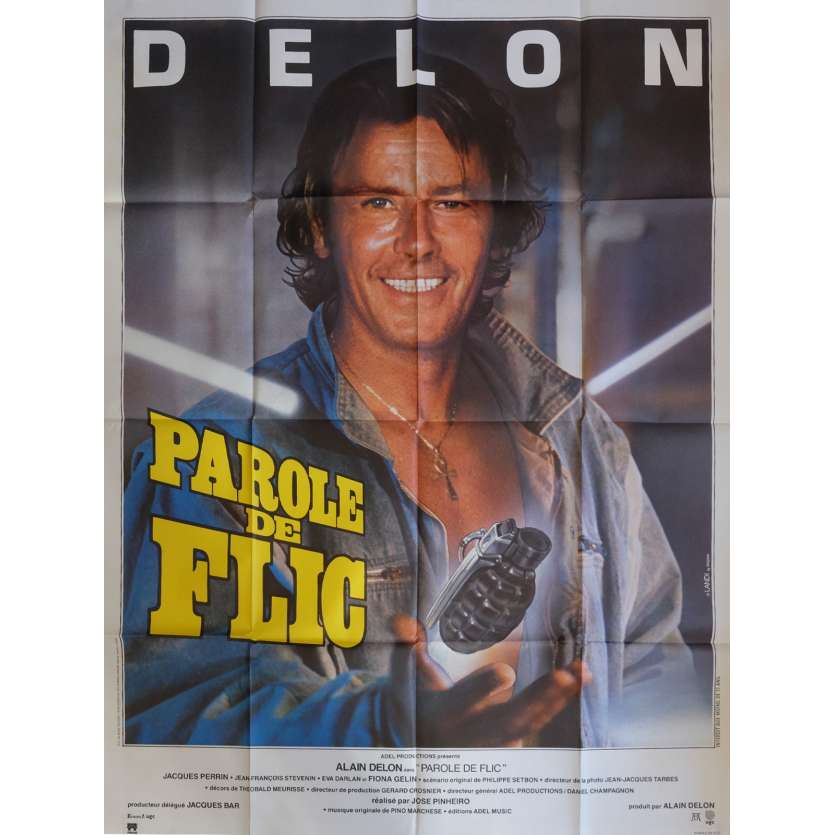 PAROLE DE FLIC Affiche de film  120x160 cm - 1985 - Alain Delon, José Pinheiro