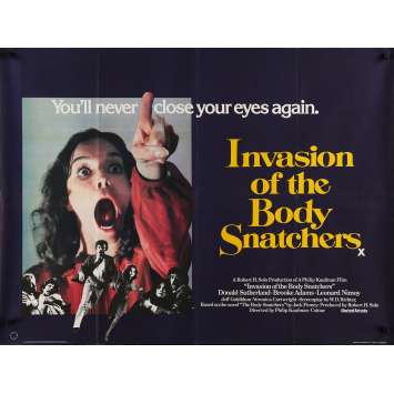 INVASION OF THE BODY SNATCHERS Movie Poster 30x40 in. British - 1978 - Philip Kaufman, Donald Sutherland