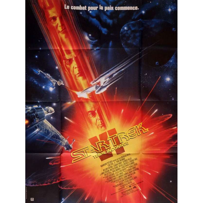 STAR TREK VI French Movie Poster 47x63 '91 William Shatner, Leonard Nimoy