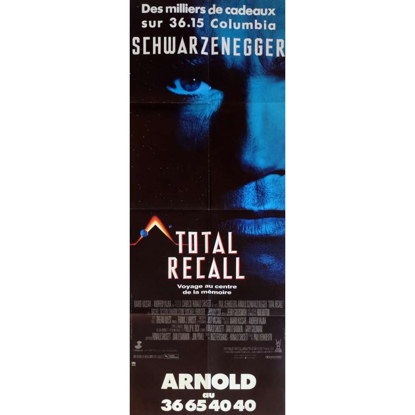 TOTAL RECALL Movie Poster  23x63 in. French - 1990 - Paul Verhoeven, Arnold Schwarzenegger
