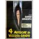 QUATRE MOUCHES DE VELOURS GRIS Affiche signée 100x140 cm - 1971 - Jean-Pierre Marielle, Dario Argento