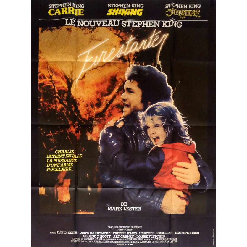 FIRESTARTER Movie Poster 47x63 in. French - 1984 - Mark L. Lester, Drew Barrymore