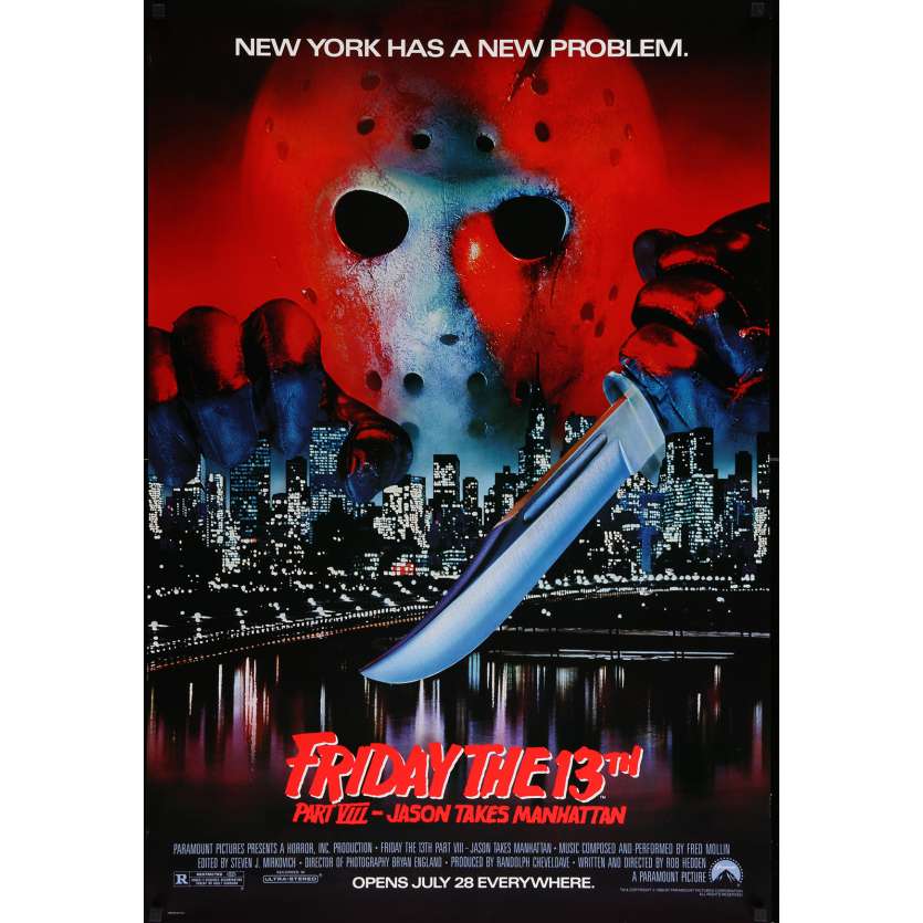 Friday THE 13TH PART VIII Movie Poster 29x41 in. USA - 1989 - Rob Hedden, Jensen Daggett