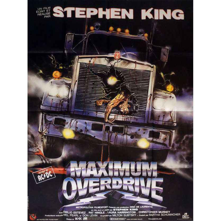 MAXIMUM OVERDRIVE Movie Poster 47x63 in. French - 1986 - Stephen King, Emilio Estevez