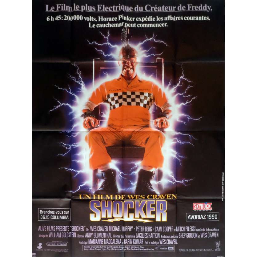 SHOCKER Movie Poster 47x63 in. French - 1989 - Wes Craven, Mitch Pileggi