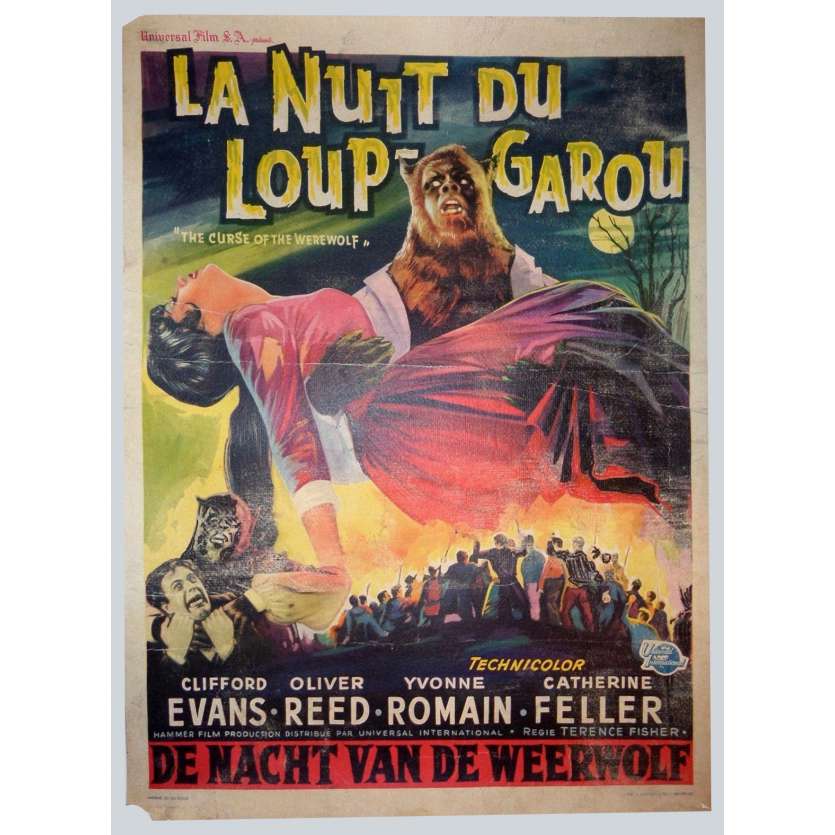THE CURSE OF THE WEREWOLF Movie Poster 14x21 in. Belgian - 1961 - Terence Fisher, Oliver Reed