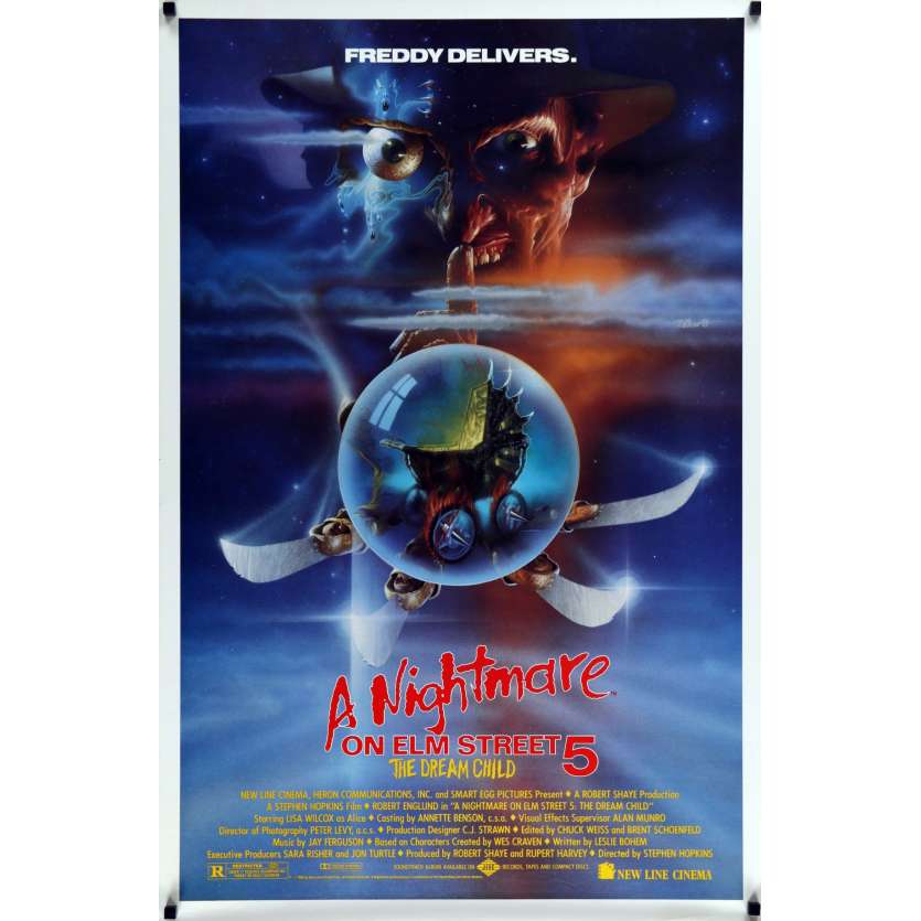 FREDDY 5 Affiche de film  69x104 - 1989 - Robert Englund, Stephen Hopkins