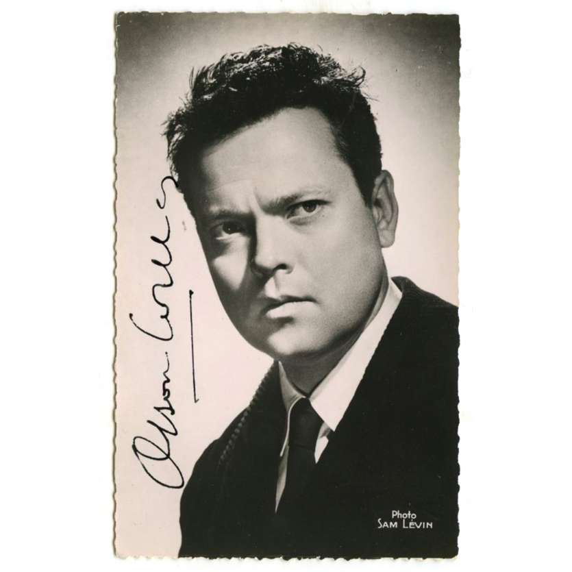 ORSON WELLES Carte Postale signée - 9x14 cm - 1960's