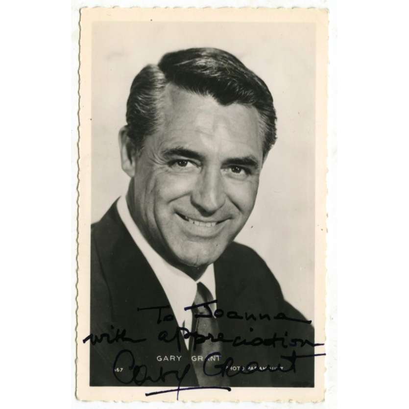 CARY GRANT Carte Postale signée - 9x14 cm - 1960's