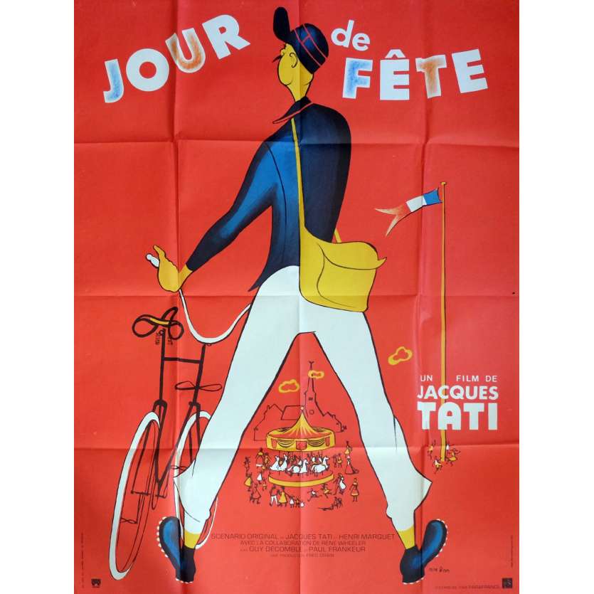 JOUR DE FETE French Movie Poster 47x63  R73 Jaques Tati