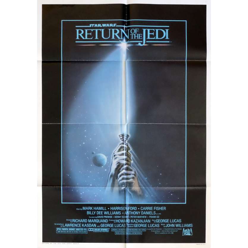 STAR WARS - LE RETOUR DU JEDI Affiche de film Lightsaber 69x104 - 1983 - Harrison Ford, Richard Marquand