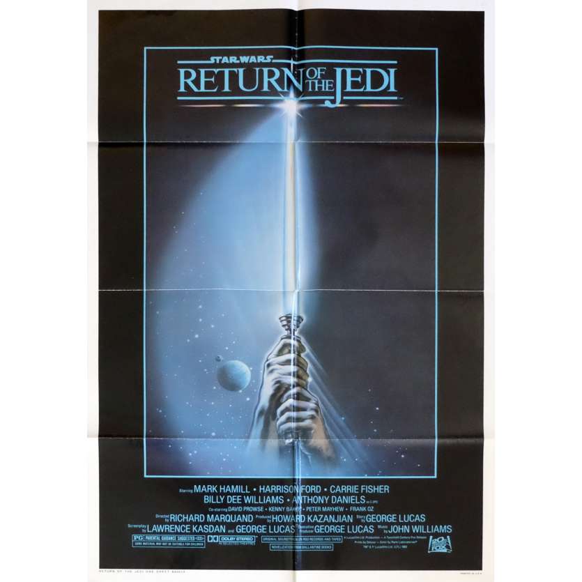 STAR WARS - RETURN OF THE JEDI US Movie Poster Lightsaber 29x41 - 1983 - Richard Marquand, Harrison Ford