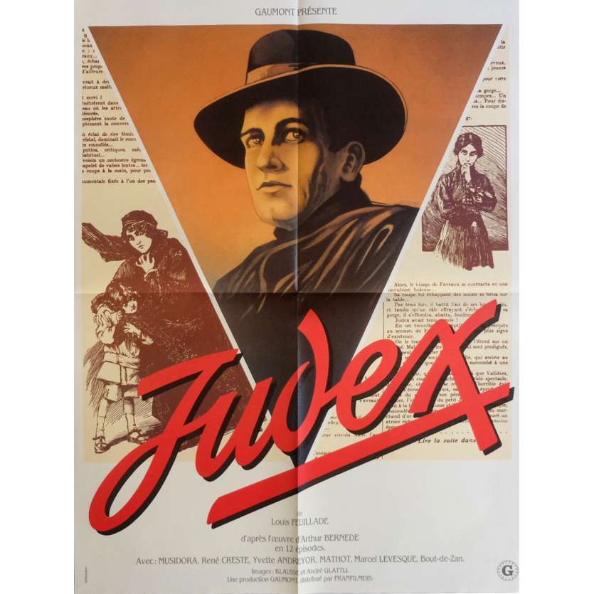 JUDEX Movie Poster  23x32 in.  - 1970 - Georges Franju, Channing Pollock