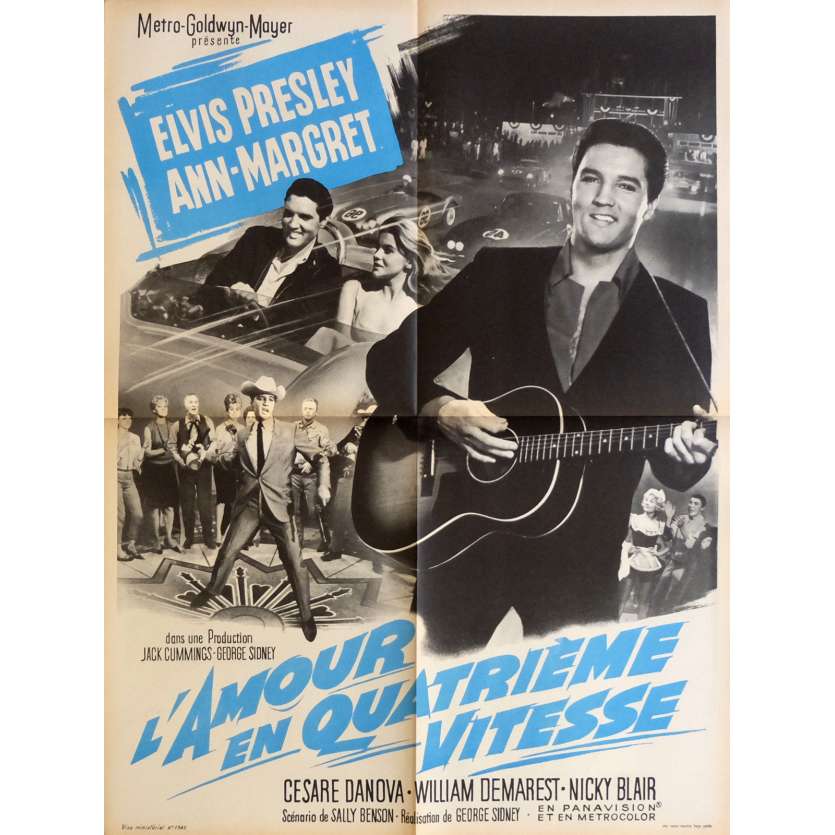 VIVA LAS VEGAS Movie Poster 23x32 in. - 1964 - George Sidney, Elvis Presley