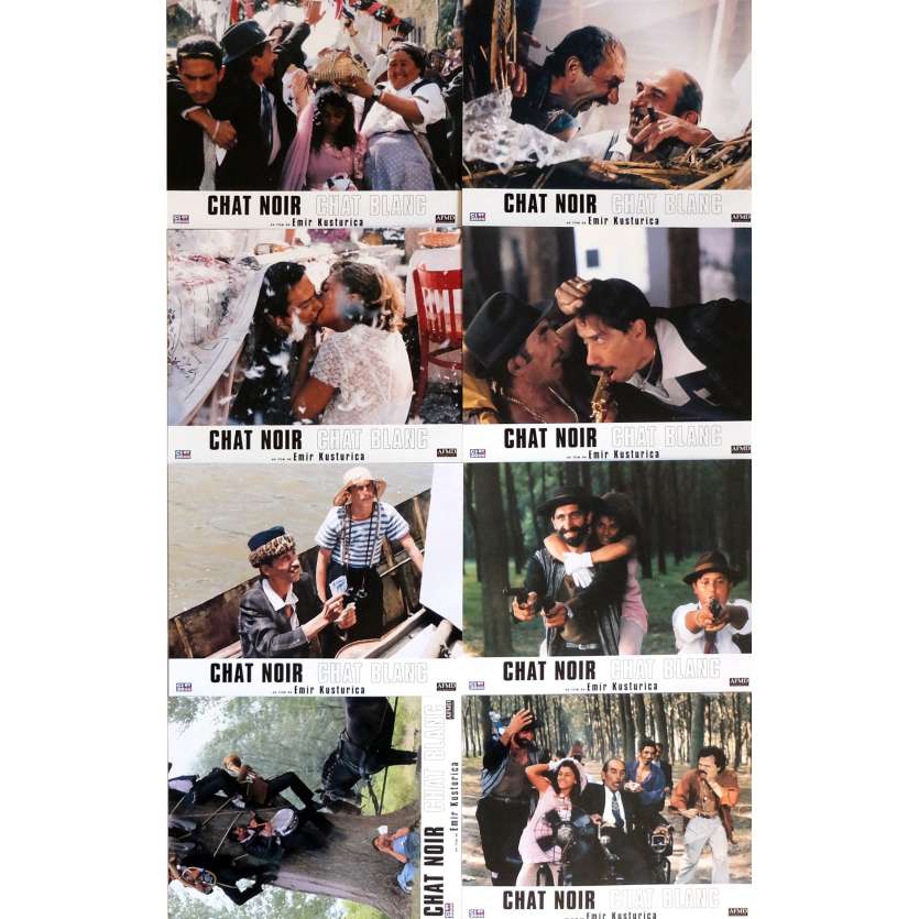 BLACK CAT WHITE CAT Lobby Cards 9x12 in. - 1998 - Emir Kusturica, Bajram Severdzan