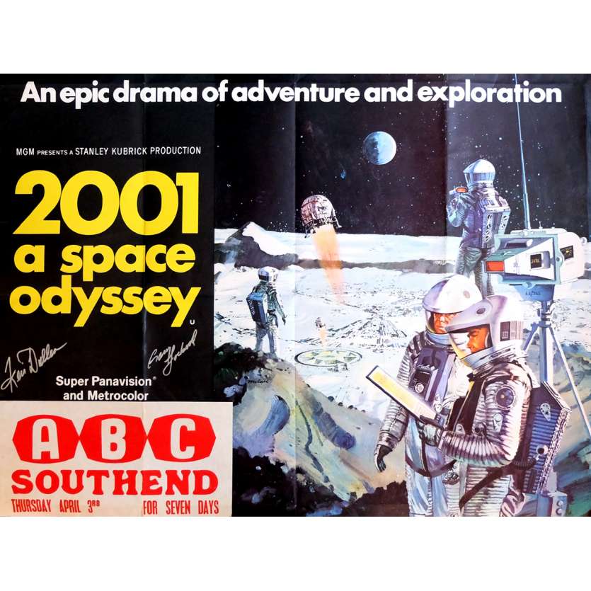 2001 L'ODYSSEE DE L'ESPACE Affiche signée 72x104 cm - 1968 - Keir Dullea, Stanley Kubrick