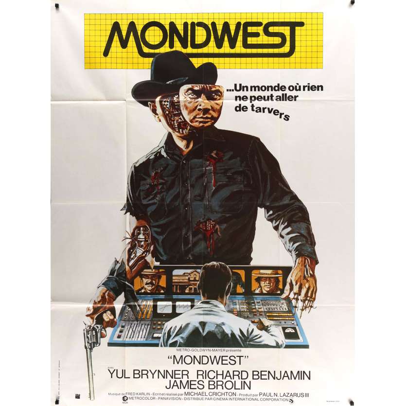 MONDWEST Affiche de film 120x160 cm - 1973 - Yul Brynner, Michael Crichton