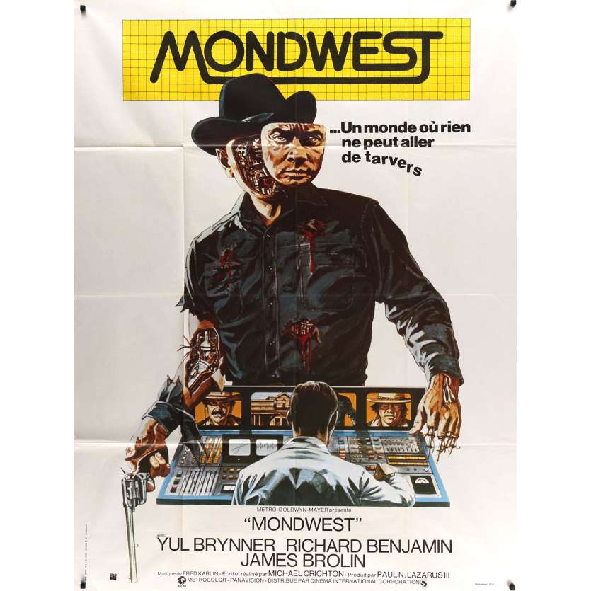 MONDWEST Affiche de film  120x160 cm - 1973 - Yul Brynner, Michael Crichton
