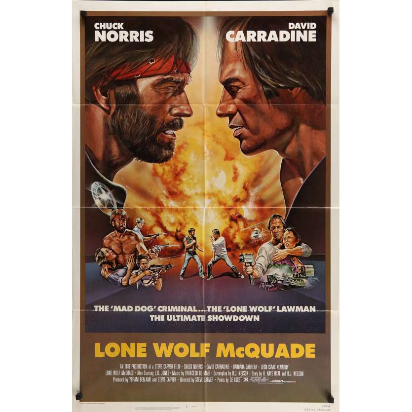 LONE WOLF MCQUADE Movie Poster 29x41 in. - 1983 - David Carradine, Chuck Norris