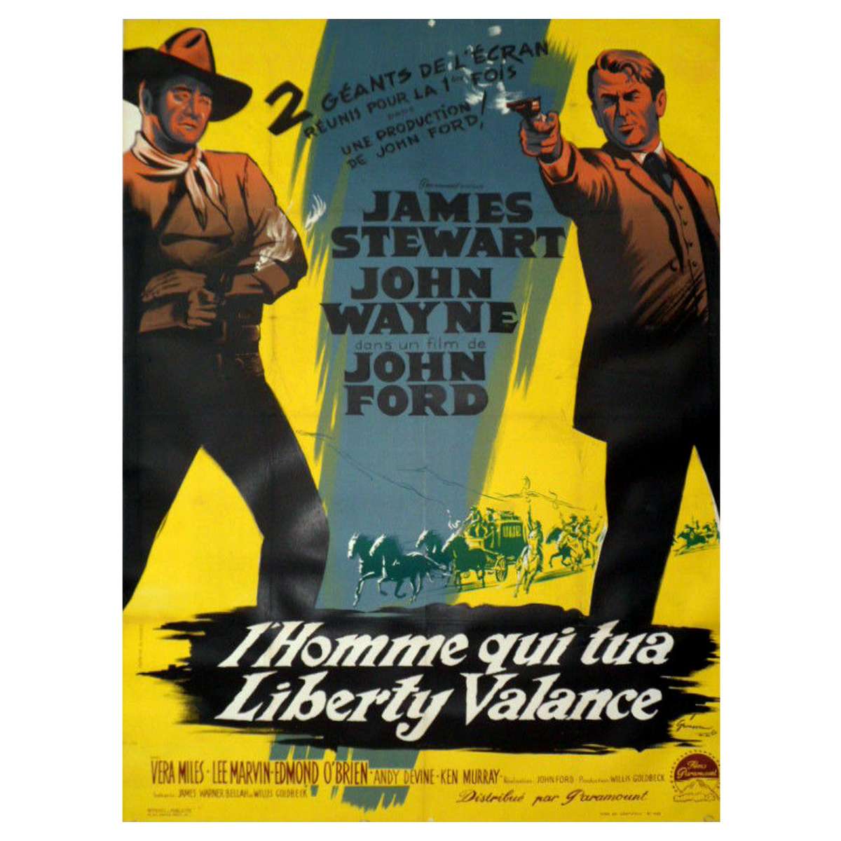 The Man Who Shot Liberty Valance Movie Advert Print Stewart /& John Wayne Poster