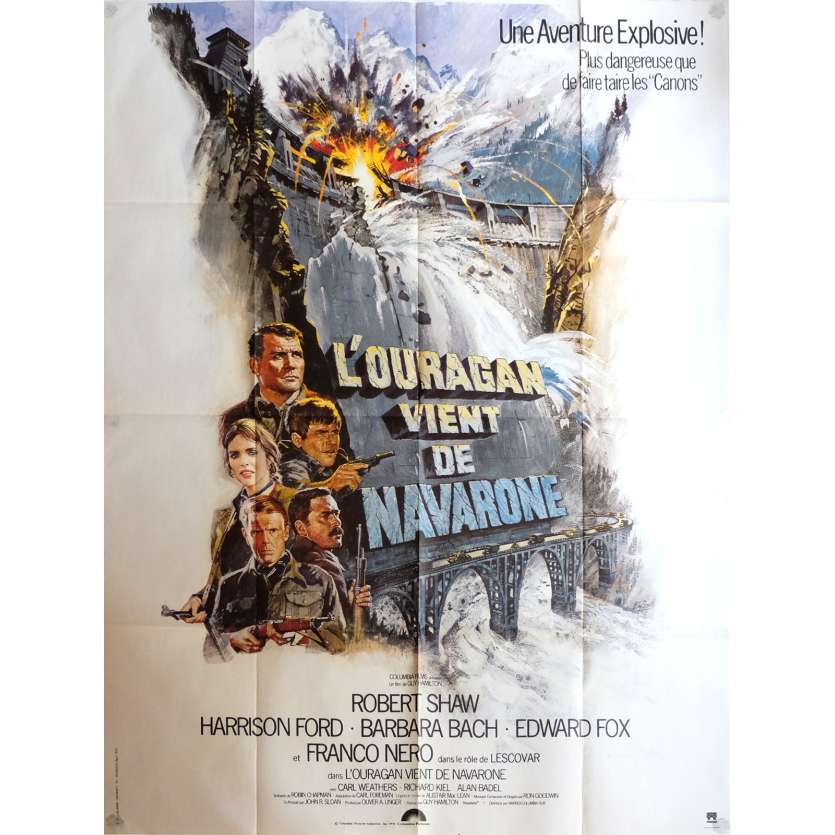 L'OURAGAN VIENT DE NAVARONE Affiche de film  120x160 cm - 1978 - Harrison Ford, Guy Hamilton
