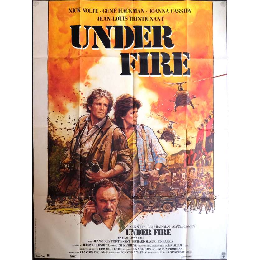 UNDER FIRE Affiche de film  120x160 cm - 1983 - Nick Nolte, Roger Spottiswoode