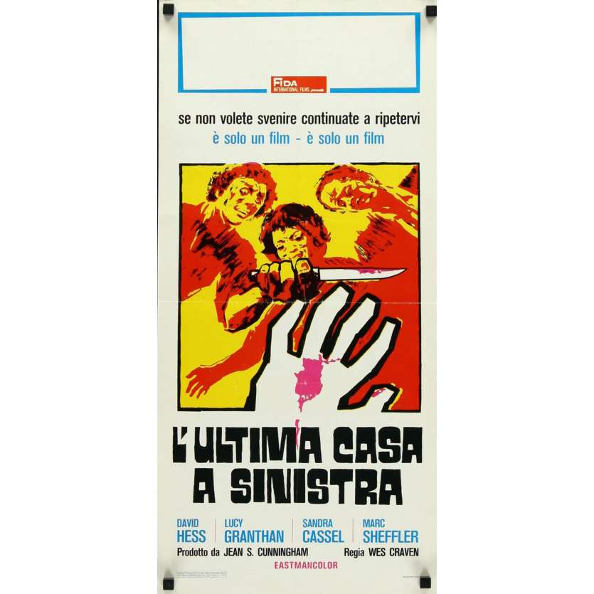 LAST HOUSE ON THE LEFT Italian locandina '73 first Wes Craven, cool different horror art!