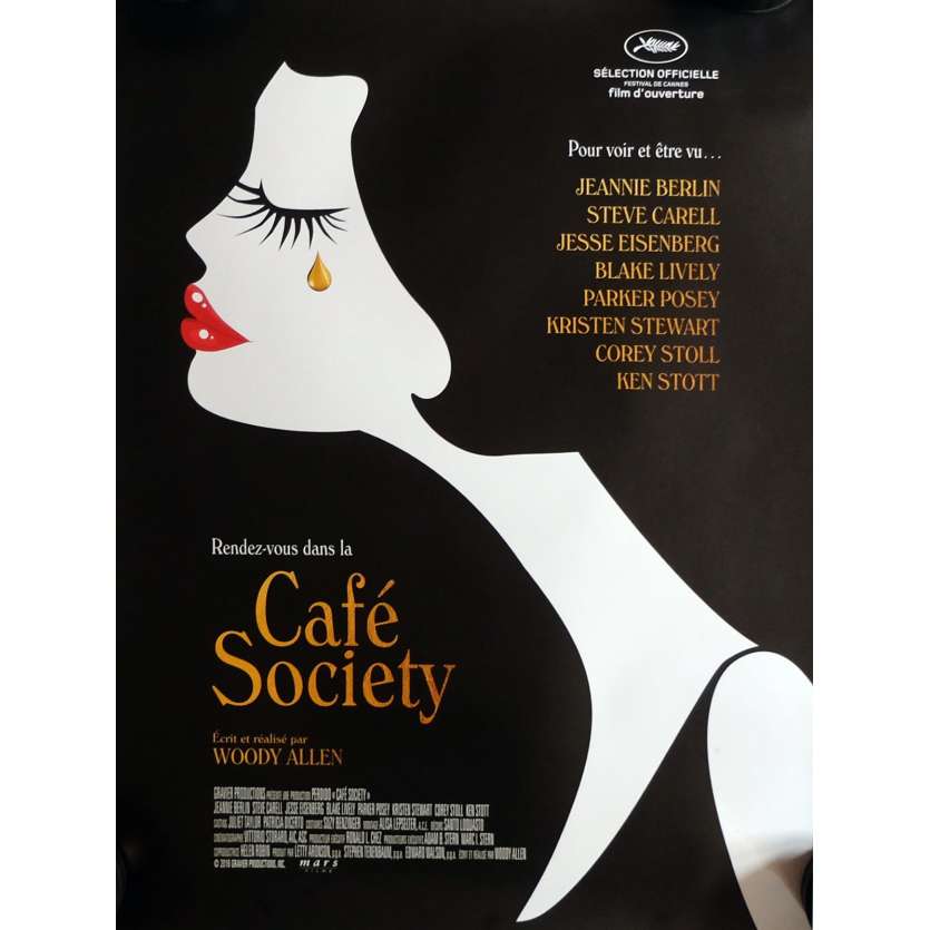 CAFE SOCIETY Movie Poster 15x21 in. - 2016 - Woody Allen, Kristen Stewart