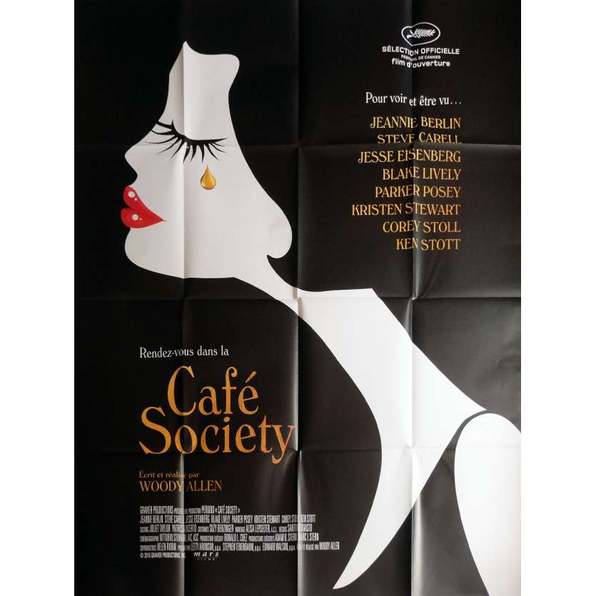 CAFE SOCIETY Movie Poster 47x63 in. - 2016 - Woody Allen, Kristen Stewart