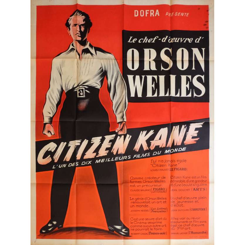 CITIZEN KANE Movie Poster  47x63 in.  - R1953 - Orson Welles, Joseph Cotten
