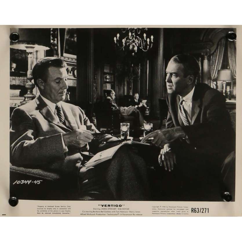 VERTIGO Movie Still N4 8x10 in. - R1963 - Alfred Hitchcock, James Stewart