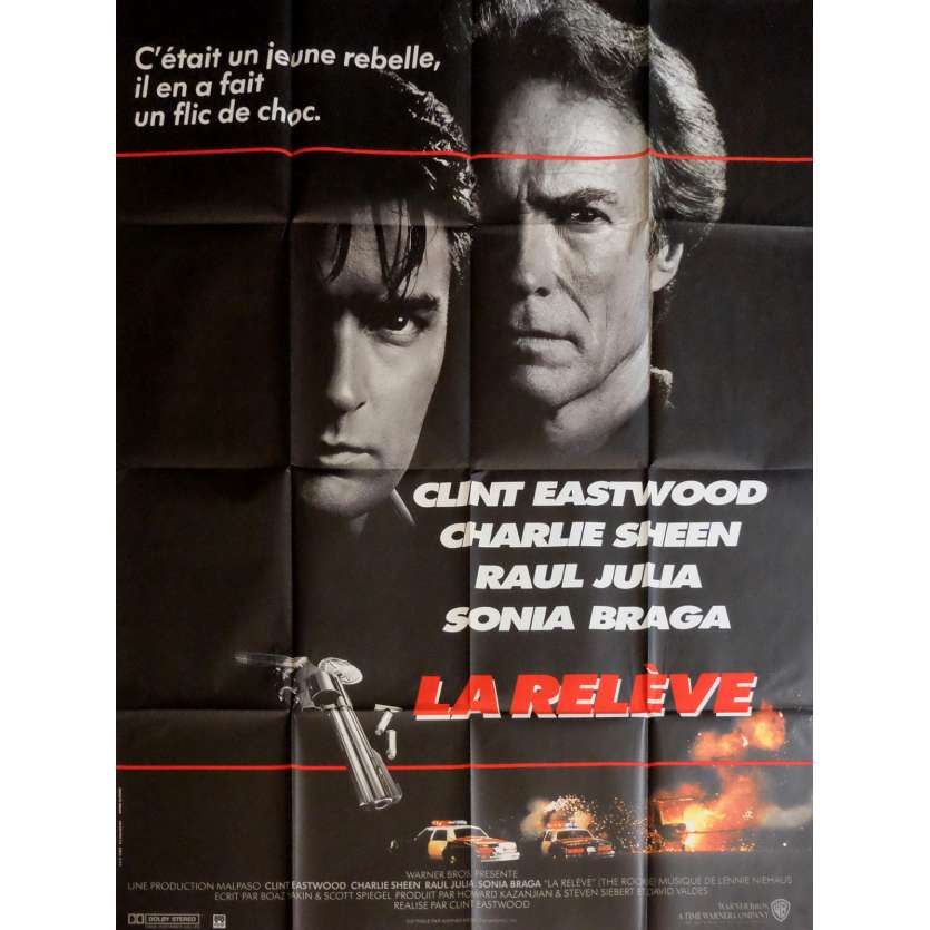 LA RELEVE Affiche de film 120x160 cm - 1990 - Charlie Sheen, Clint Eastwood
