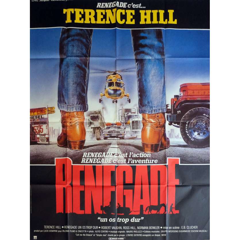 RENEGADE Affiche de film 120x160 cm - 1987 - Terence Hill, Enzo Barboni