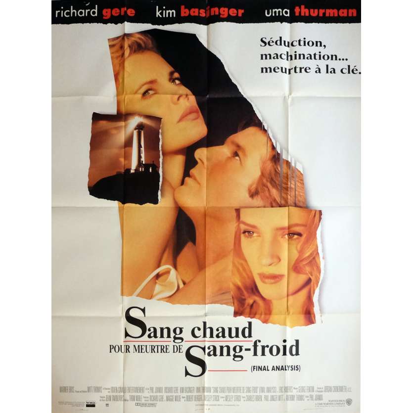 SANG CHAUD POUR MEURTRE DE SANG FROID Affiche de film 120x160 cm - 1992 - Uma Thurman, Richard Gere