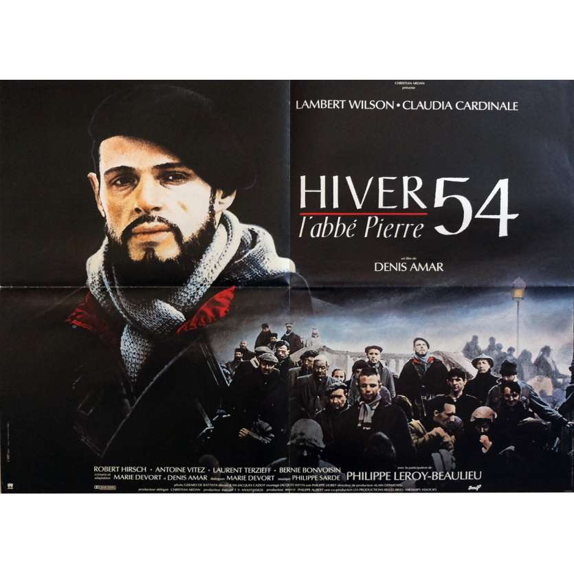 HIVER 54 Affiche de film  60x80 cm - 1989 - lambert Wilson, abbé pierre