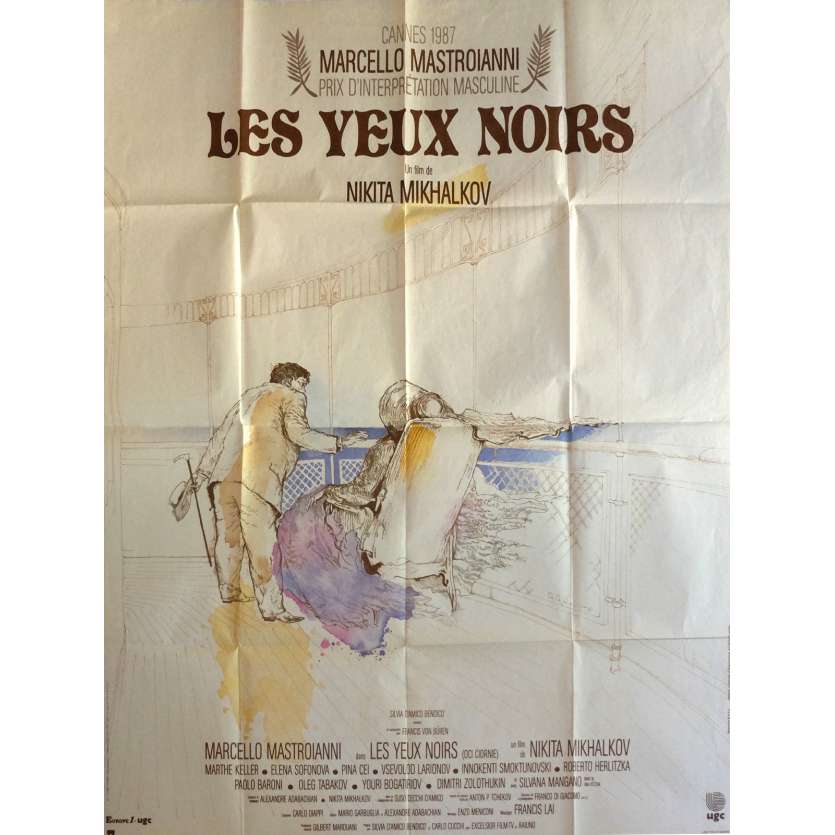 DARK EYES Movie Poster  47x63 in.  - 1987 - Nikita Mikhalkov, Marcello Mastroianni