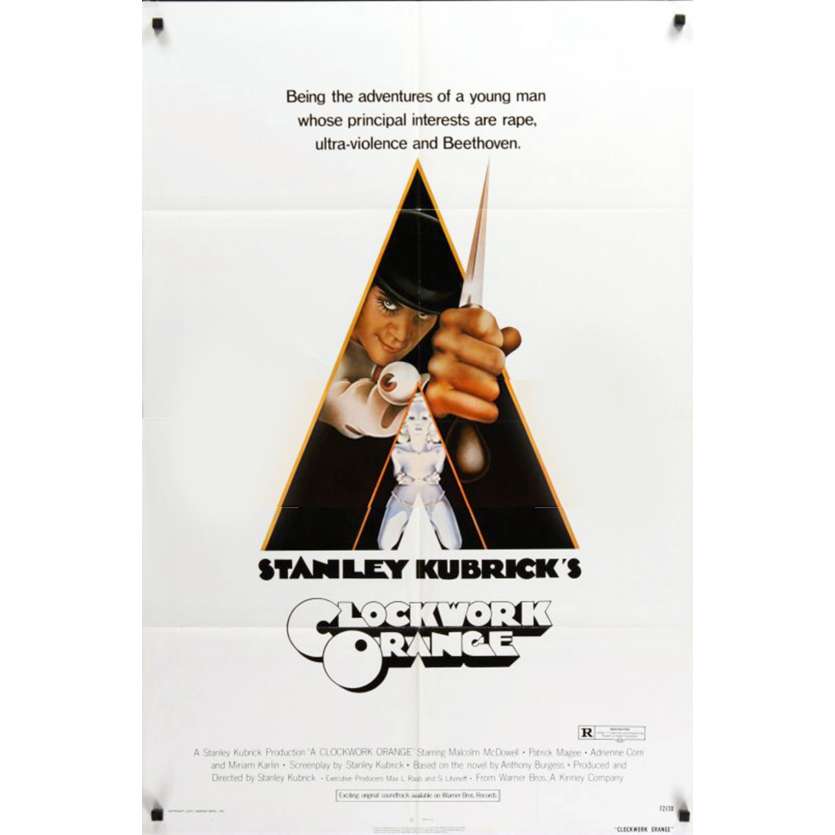 CLOCKWORK ORANGE US Movie Poster 29x41- 1972 - Stanley Kubrick, Malcom Mc Dowell