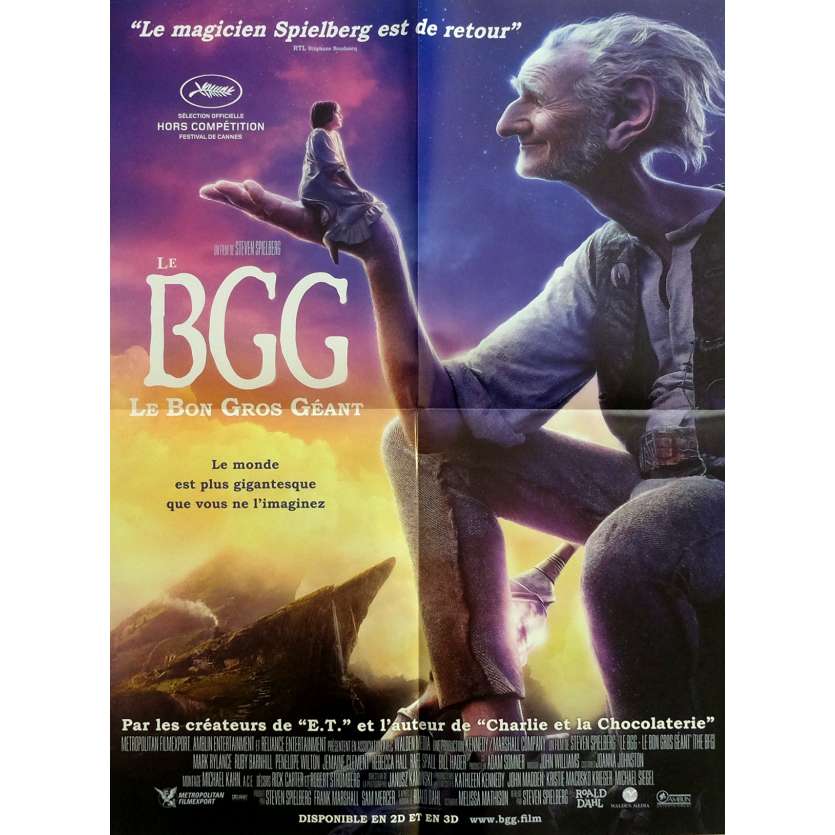 BGG LE BON GROS GEANT Affiche de film 40x60 cm - 2016 - Mark Rylance, Steven Spielberg