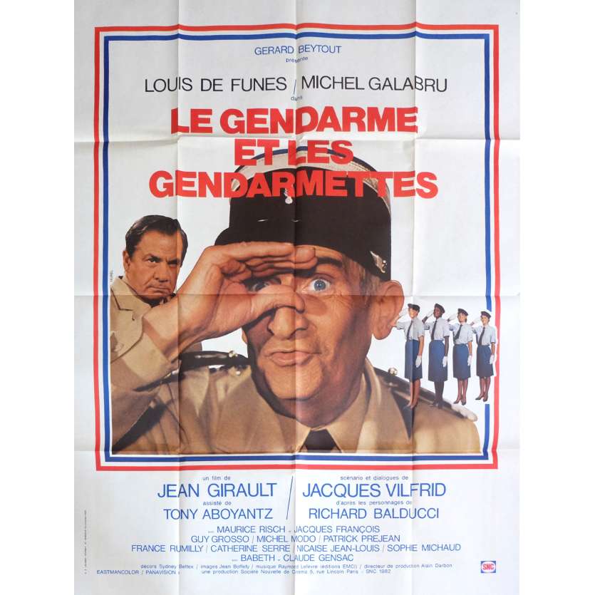 LE GENDARME ET LES GENDARMETTES Affiche de film 120x160 cm - 1982 - Louis de Funès, Jean Girault
